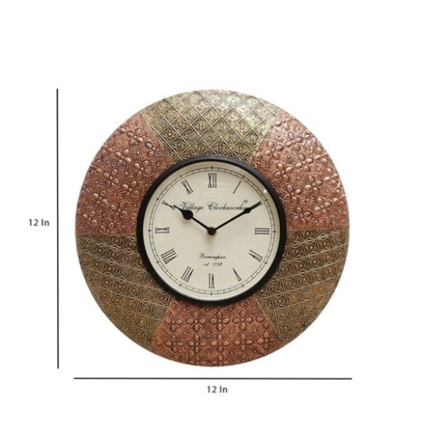 Beautiful  Wooden Rajasthani Art Work Wall Clock - Wooden, Acrylic/ Decorative Clock, Pack of 1,  Round